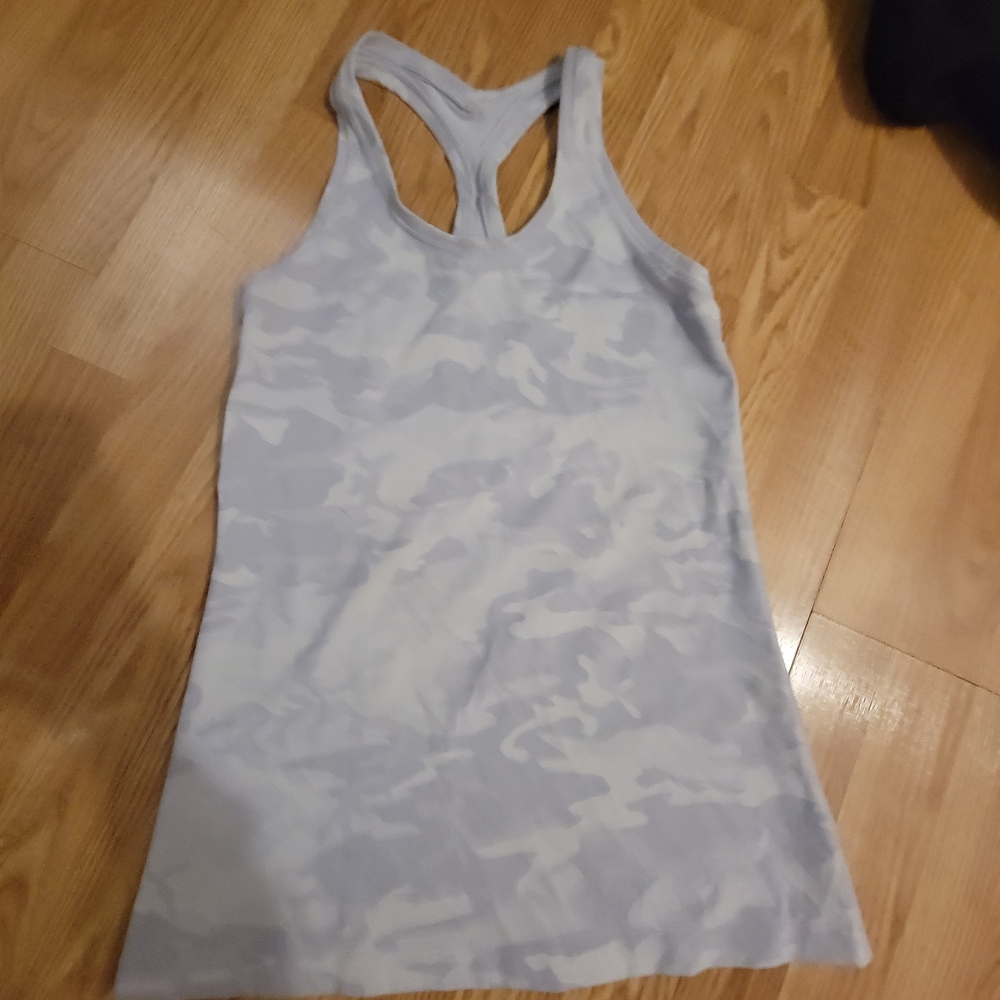 Gray Camouflage Racerback Tank Top
